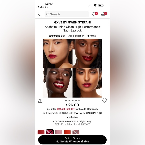 **Sold Out** GXVE Rosewood St Lipstick - Picture 3 of 3